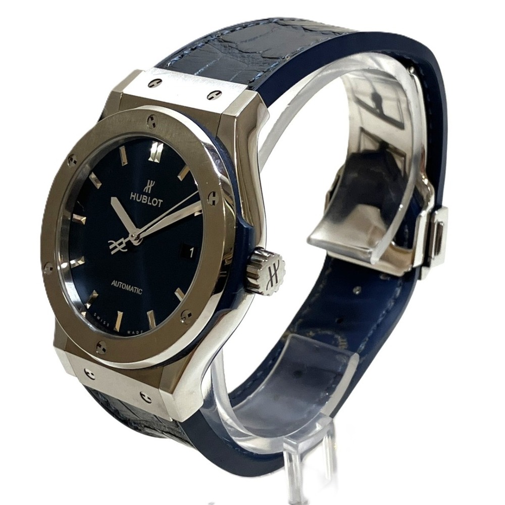 Hublot Classic Fusion wristwatch, total weight 81.0g, titanium, genuine leath... - Picture 2 of 9